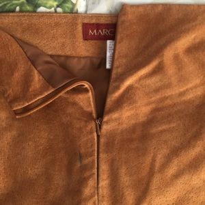 Fringed Skirt In Brown Suede